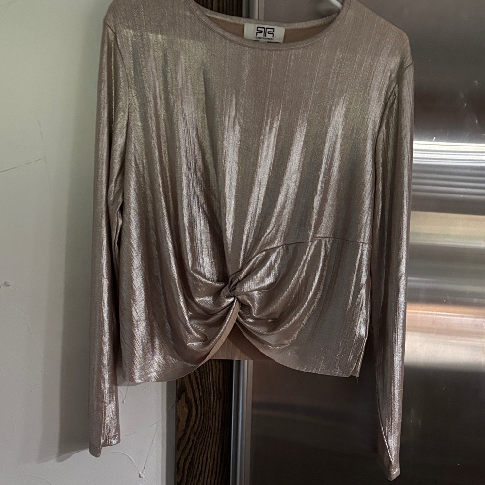 Robert Rodriguez Shimmering Gold Long Sleeve Top